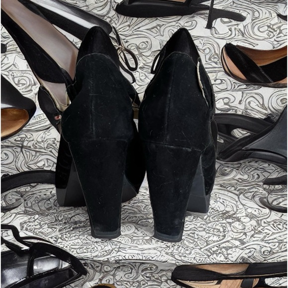 MK BLACK SANDAL | SIZE 6.5 | NEW LIKE NEW! SUEDE PLATFORM | 100% LEATHER - Picture 8 of 11